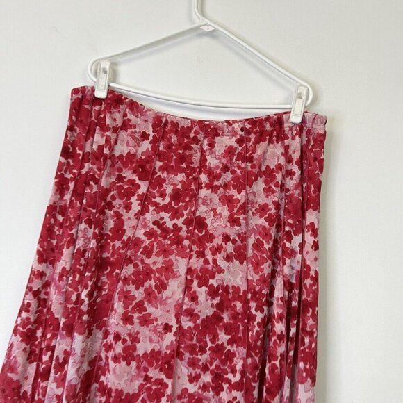 Coldwater Creek Pink Floral Midi Skirt Womens Size 1X 2X Pull On - Picture 7 of 8